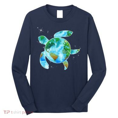 Restore Earth Sea Turtle Art Save The Planet Long Sleeve Shirt