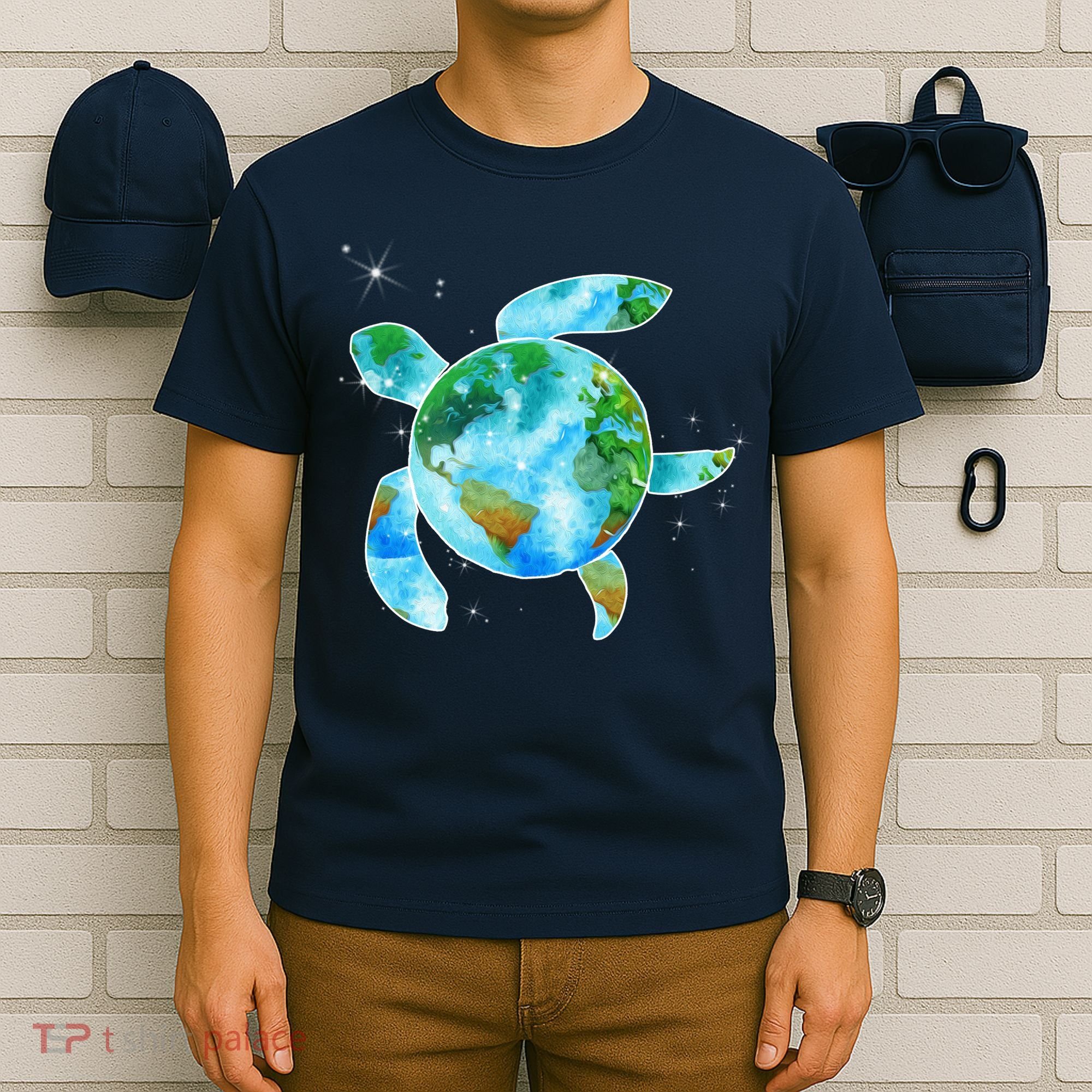 Restore Earth Sea Turtle Art Save The Planet T-Shirt
