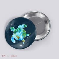 Restore Earth Sea Turtle Art Save The Planet Button thumb 0