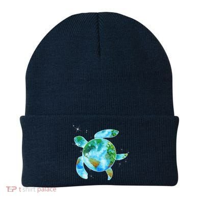 Restore Earth Sea Turtle Art Save The Planet Beanie