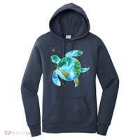 Restore Earth Sea Turtle Art Save The Planet Women's Hoodie thumb 0