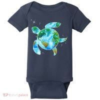 Restore Earth Sea Turtle Art Save The Planet Baby Bodysuit thumb 0
