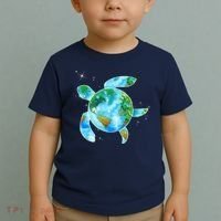 Restore Earth Sea Turtle Art Save The Planet Toddler T-Shirt thumb 2
