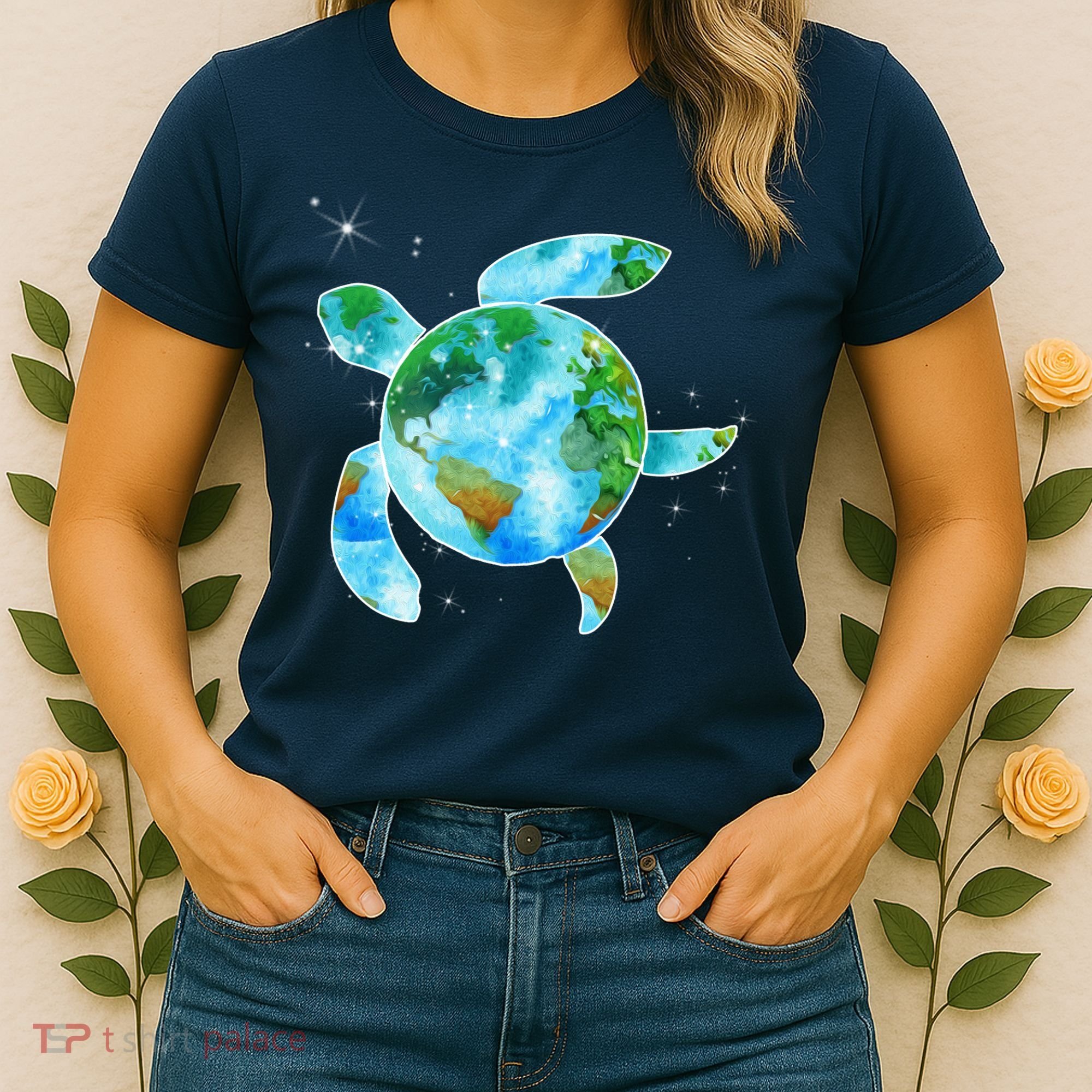 Restore Earth Sea Turtle Art Save The Planet Women's T-Shirt
