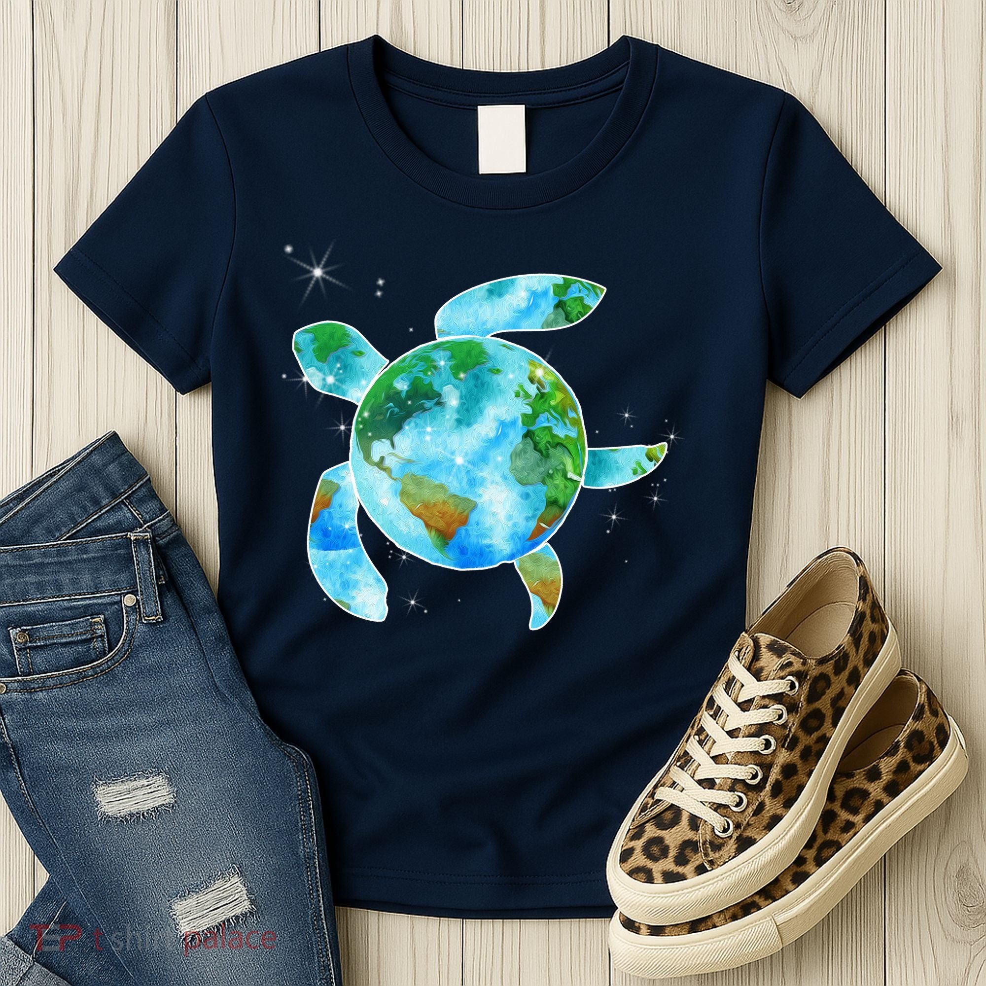 Restore Earth Sea Turtle Art Save The Planet Women's T-Shirt