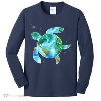 Restore Earth Sea Turtle Art Save The Planet Kids Long Sleeve Shirt thumb 0