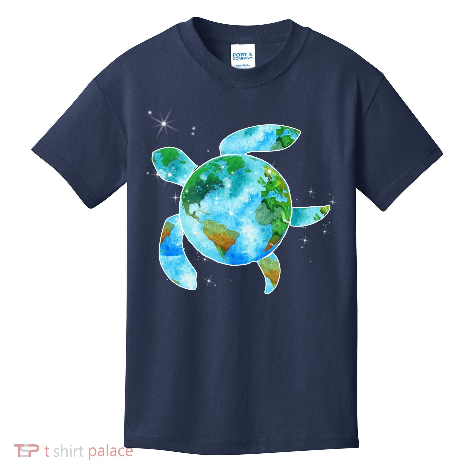 Restore Earth Sea Turtle Art Save The Planet Kids T-Shirt