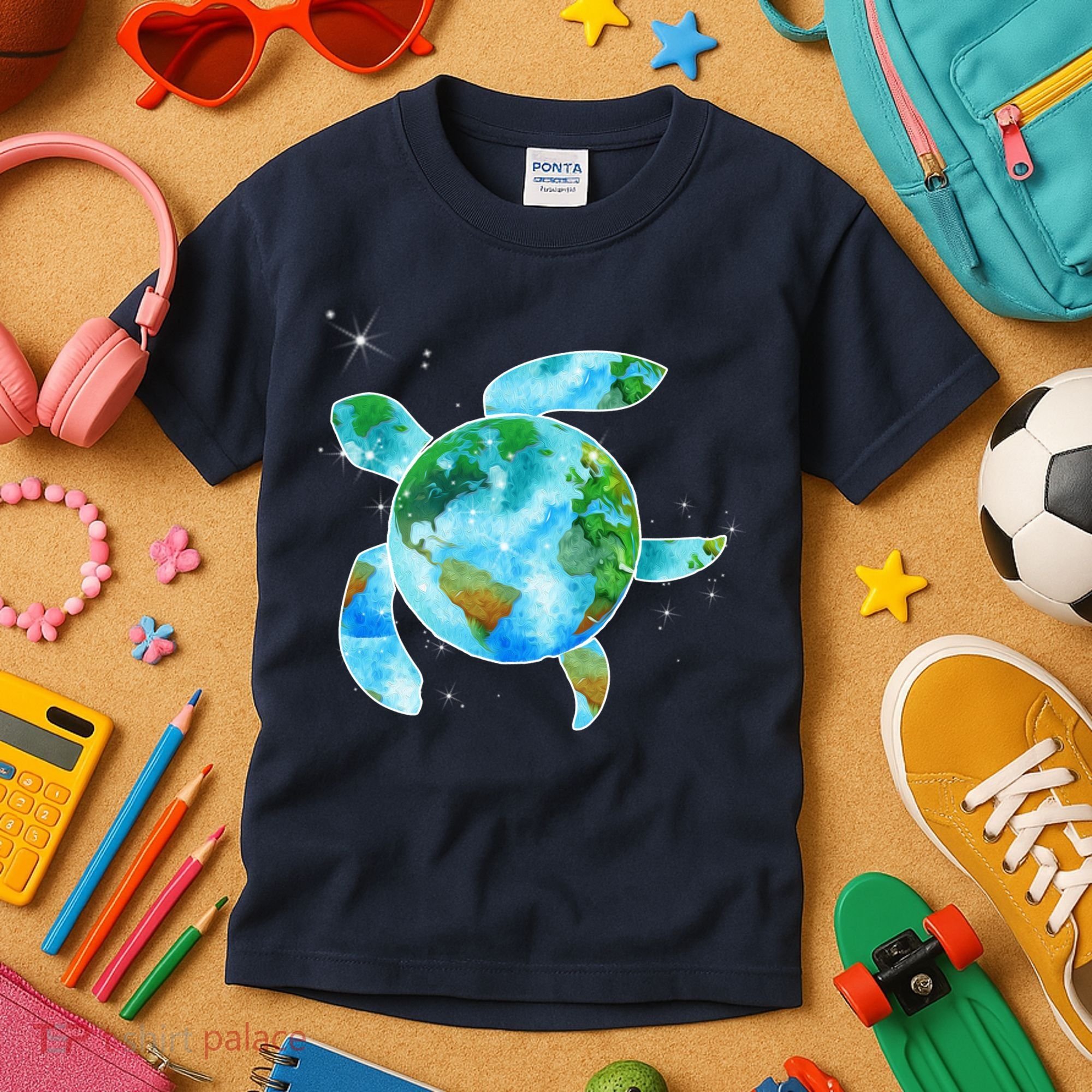 Restore Earth Sea Turtle Art Save The Planet Kids T-Shirt