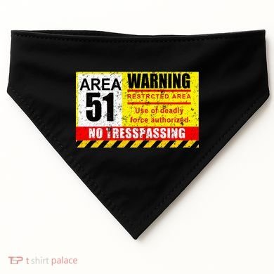 Restricted Area 51 No Trespassing Funny USA-Made Doggie Bandana
