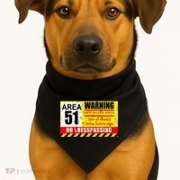 Restricted Area 51 No Trespassing Funny USA-Made Doggie Bandana thumb 1