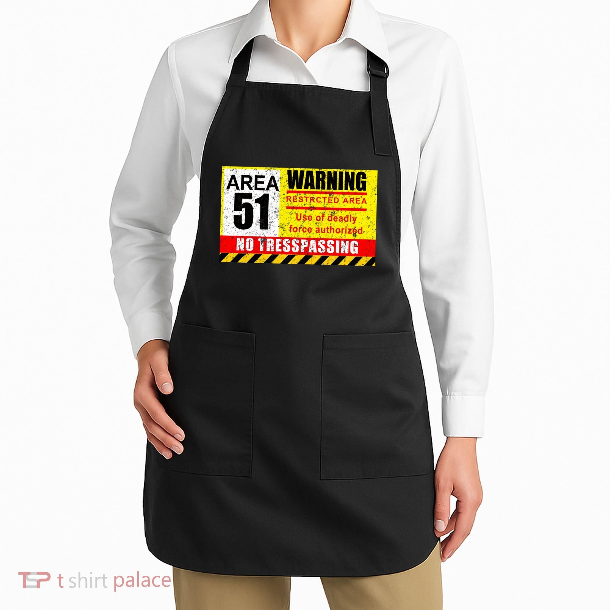 Restricted Area 51 No Trespassing Funny Apron