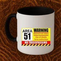 Restricted Area 51 No Trespassing Funny Coffee Mug thumb 2