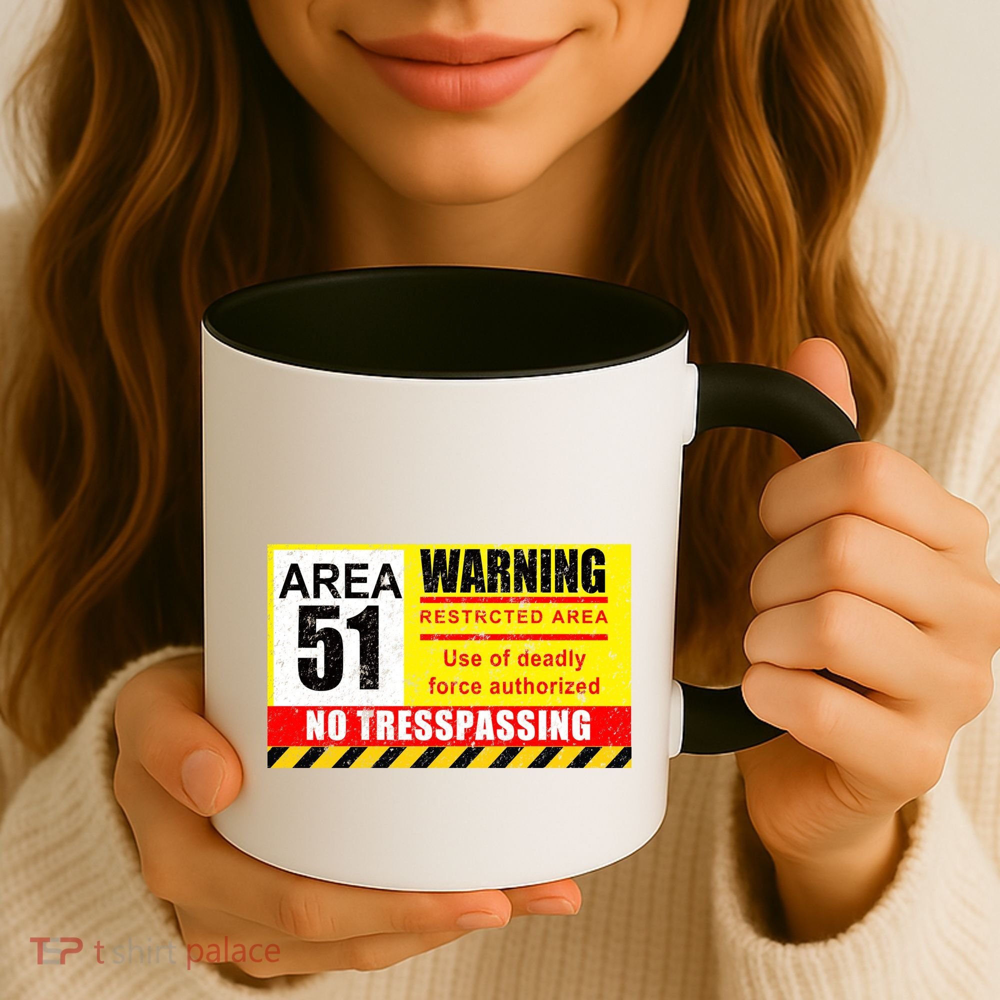 Restricted Area 51 No Trespassing Funny Coffee Mug