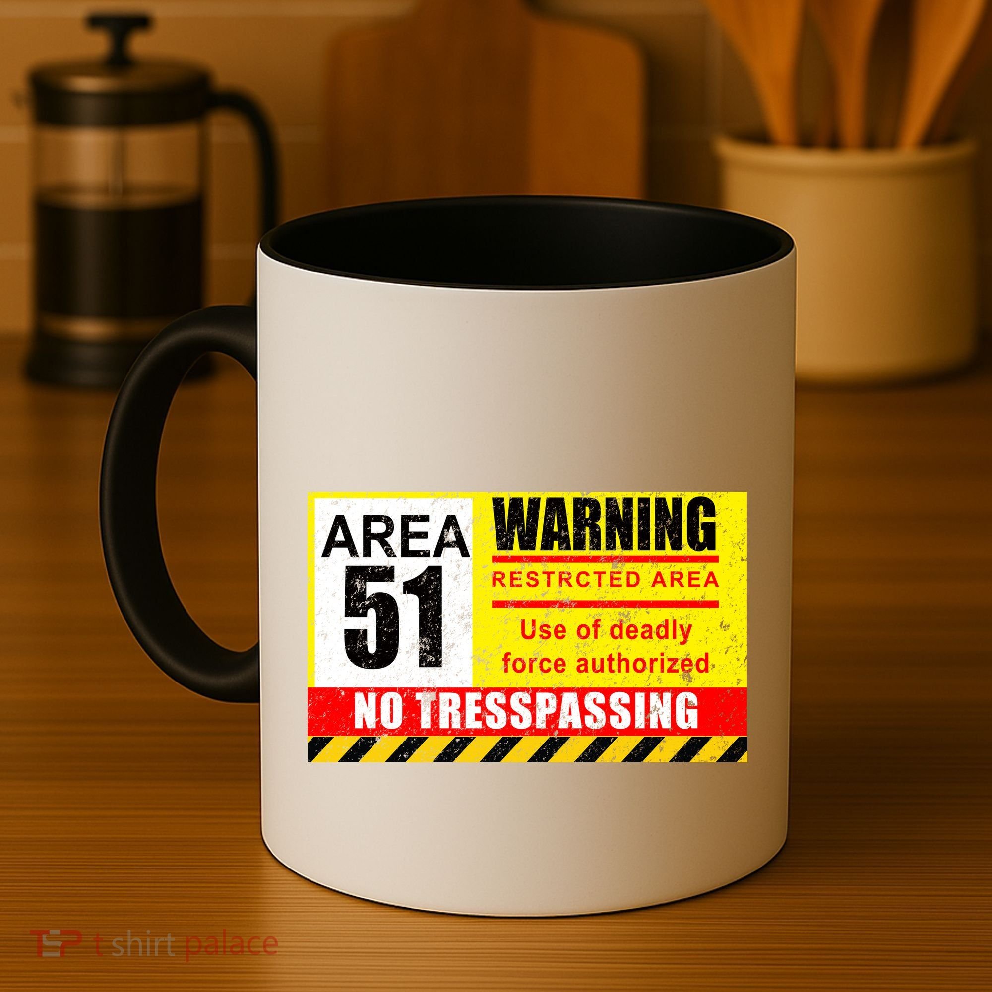 Restricted Area 51 No Trespassing Funny Coffee Mug