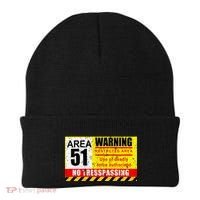 Restricted Area 51 No Trespassing Funny Beanie thumb 0