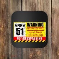 Restricted Area 51 No Trespassing Funny Coaster thumb 0