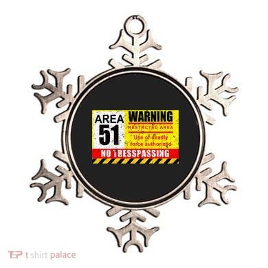 Restricted Area 51 No Trespassing Funny Ornament
