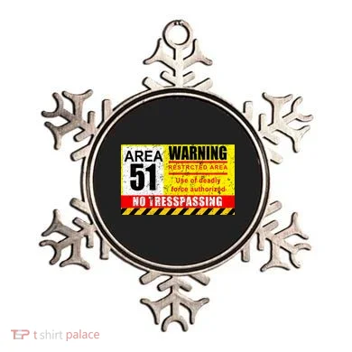 Restricted Area 51 No Trespassing Funny Ornament