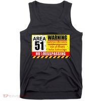 Restricted Area 51 No Trespassing Funny Tank Top thumb 0