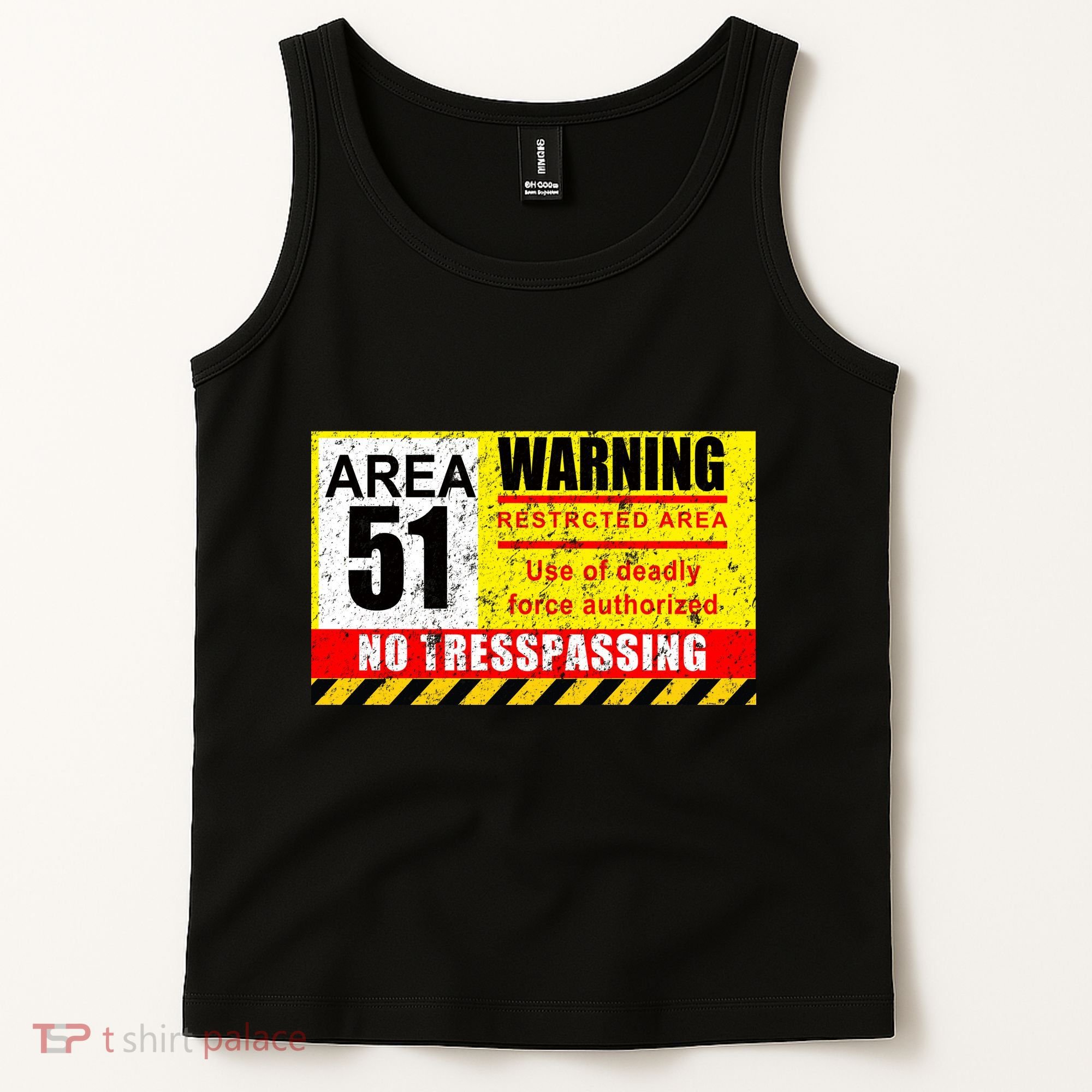 Restricted Area 51 No Trespassing Funny Tank Top