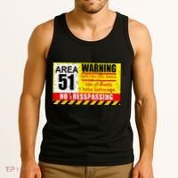 Restricted Area 51 No Trespassing Funny Tank Top thumb 3