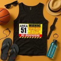 Restricted Area 51 No Trespassing Funny Tank Top thumb 4