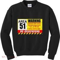 Restricted Area 51 No Trespassing Funny Kids Sweatshirt thumb 0