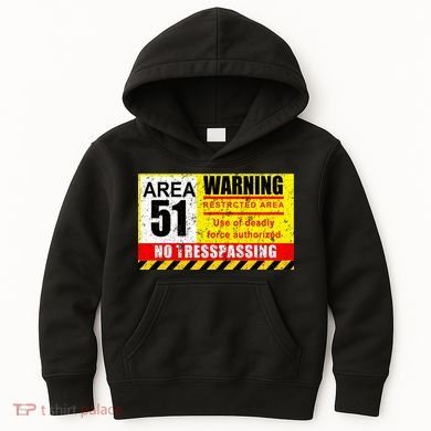 Restricted Area 51 No Trespassing Funny Kids Hoodie