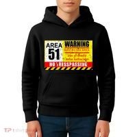 Restricted Area 51 No Trespassing Funny Kids Hoodie thumb 4