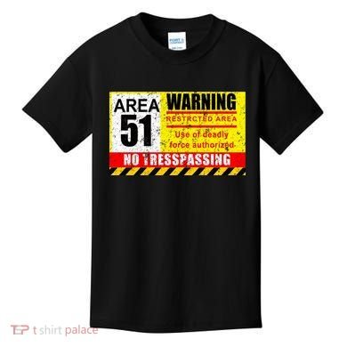 Restricted Area 51 No Trespassing Funny Kids T-Shirt