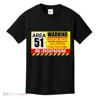 Restricted Area 51 No Trespassing Funny Kids T-Shirt thumb 0