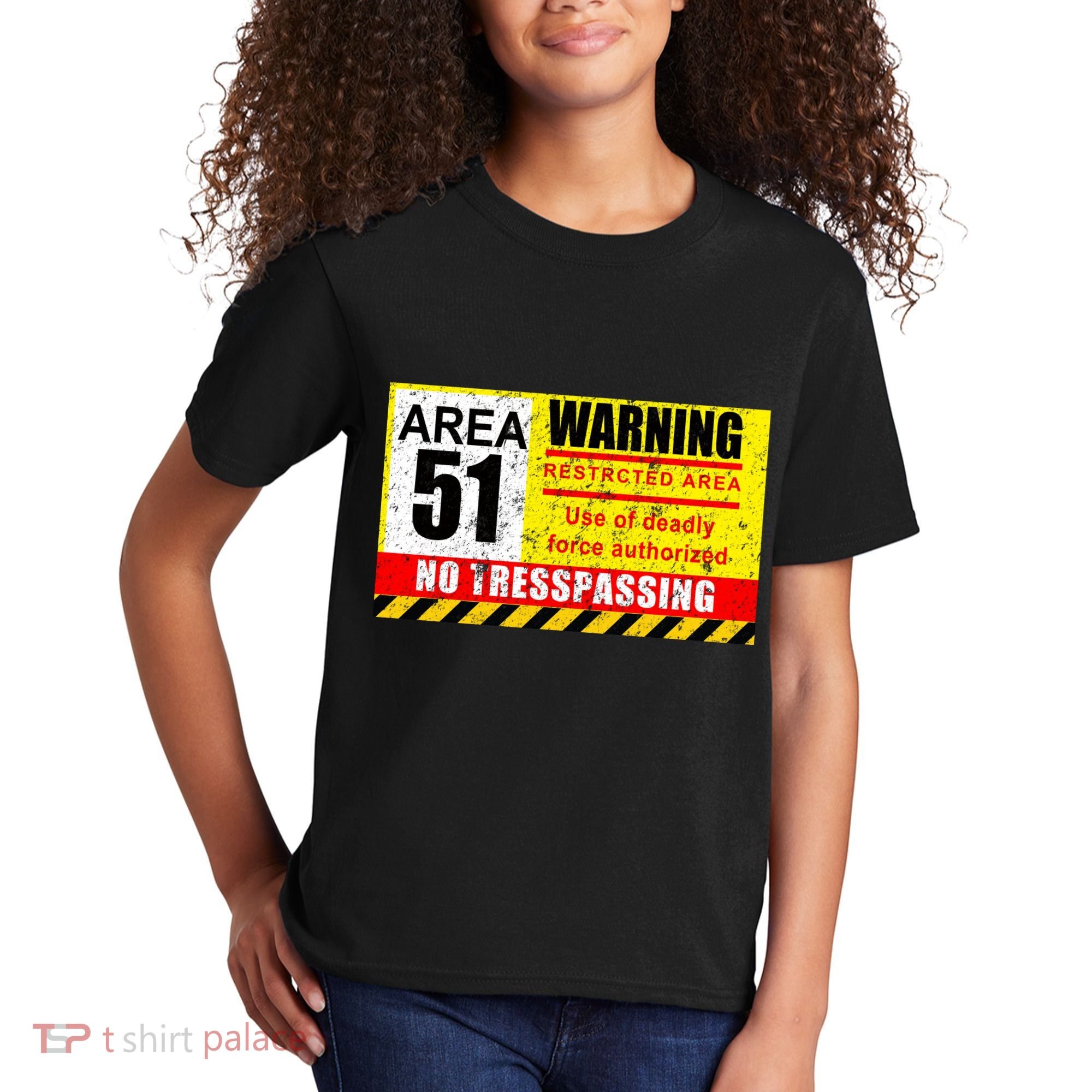 Restricted Area 51 No Trespassing Funny Kids T-Shirt