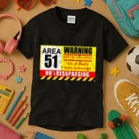 Restricted Area 51 No Trespassing Funny Kids T-Shirt thumb 3