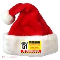 Restricted Area 51 No Trespassing Funny Santa Hat thumb 0