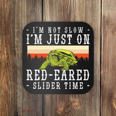 Red Eared Turtle Red Eared Funny Red Eared Slider Turtle Coaster