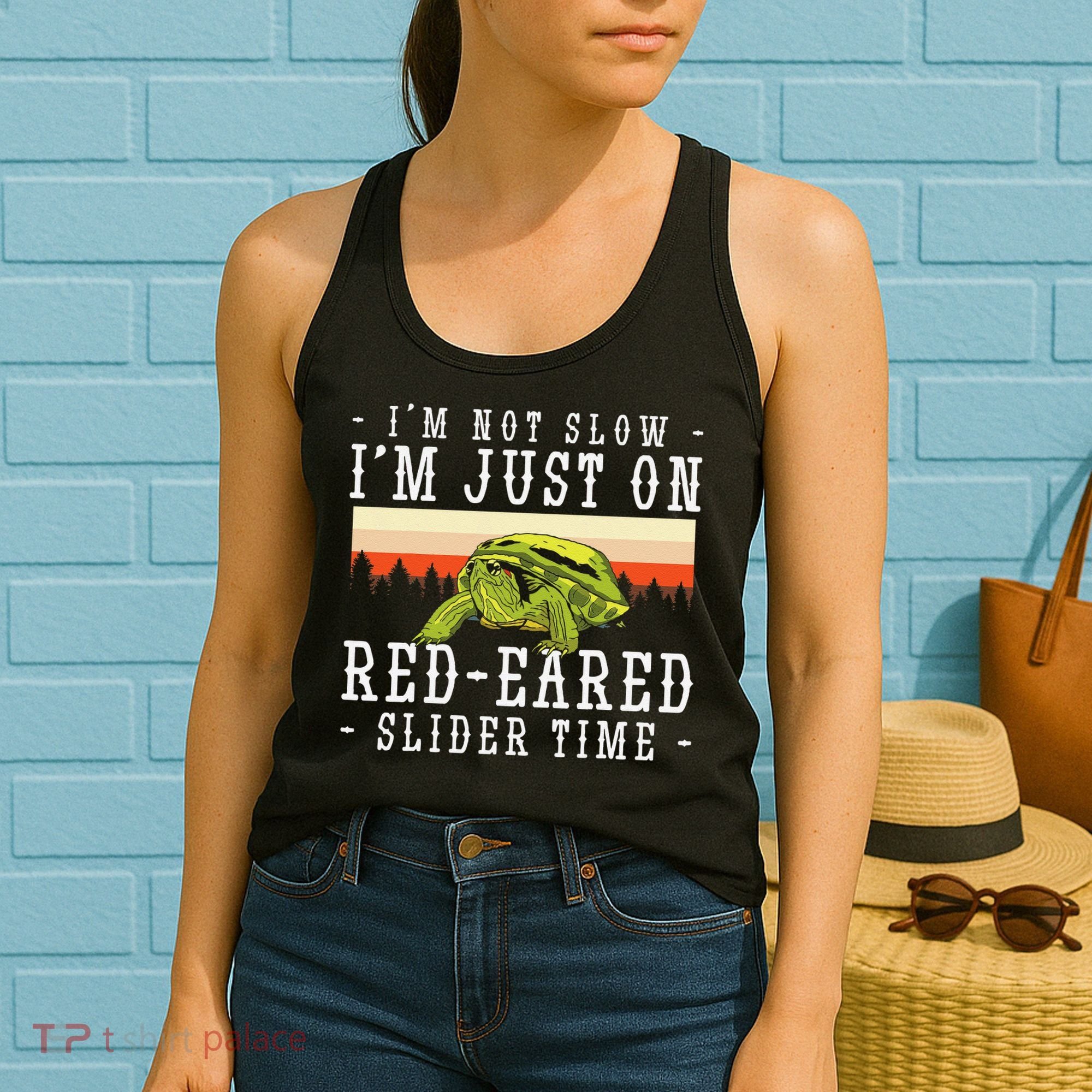 Red Eared Turtle Red Eared Funny Red Eared Slider Turtle Women's Tank Top