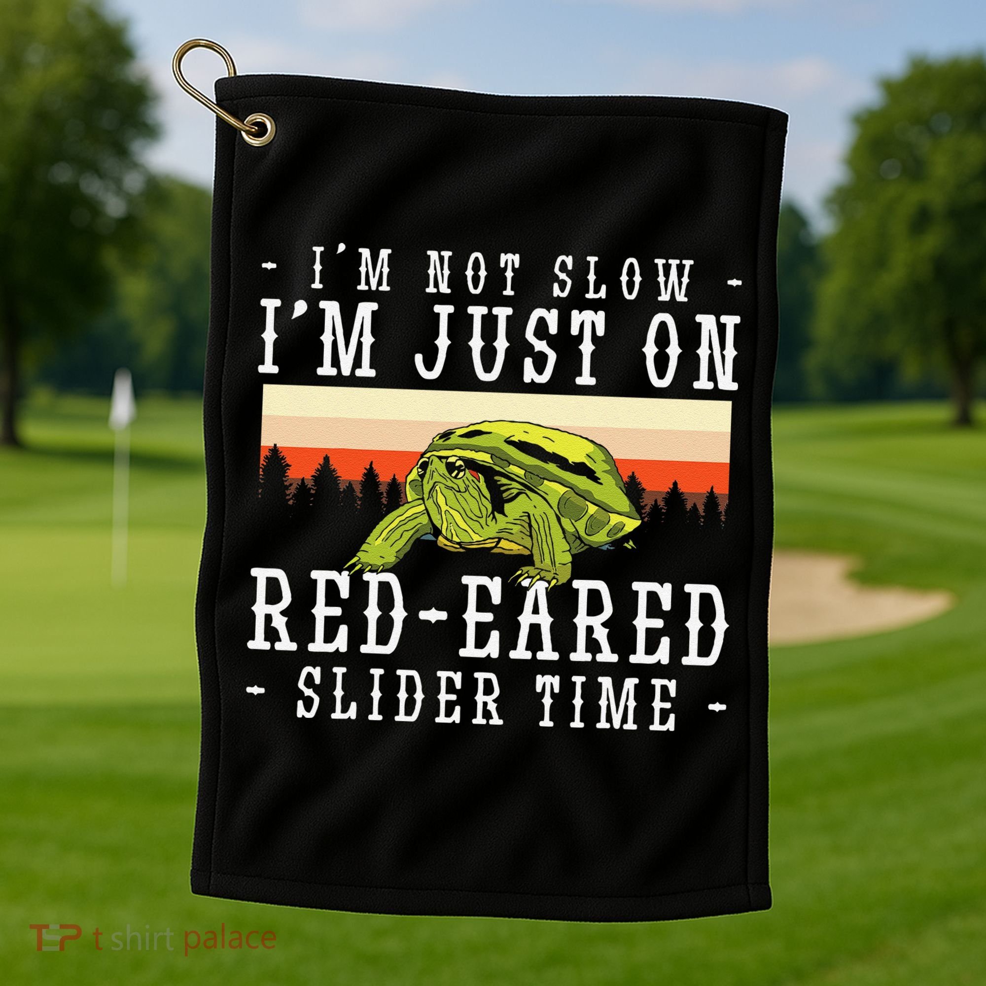 Red Eared Turtle Red Eared Funny Red Eared Slider Turtle Golf Towel