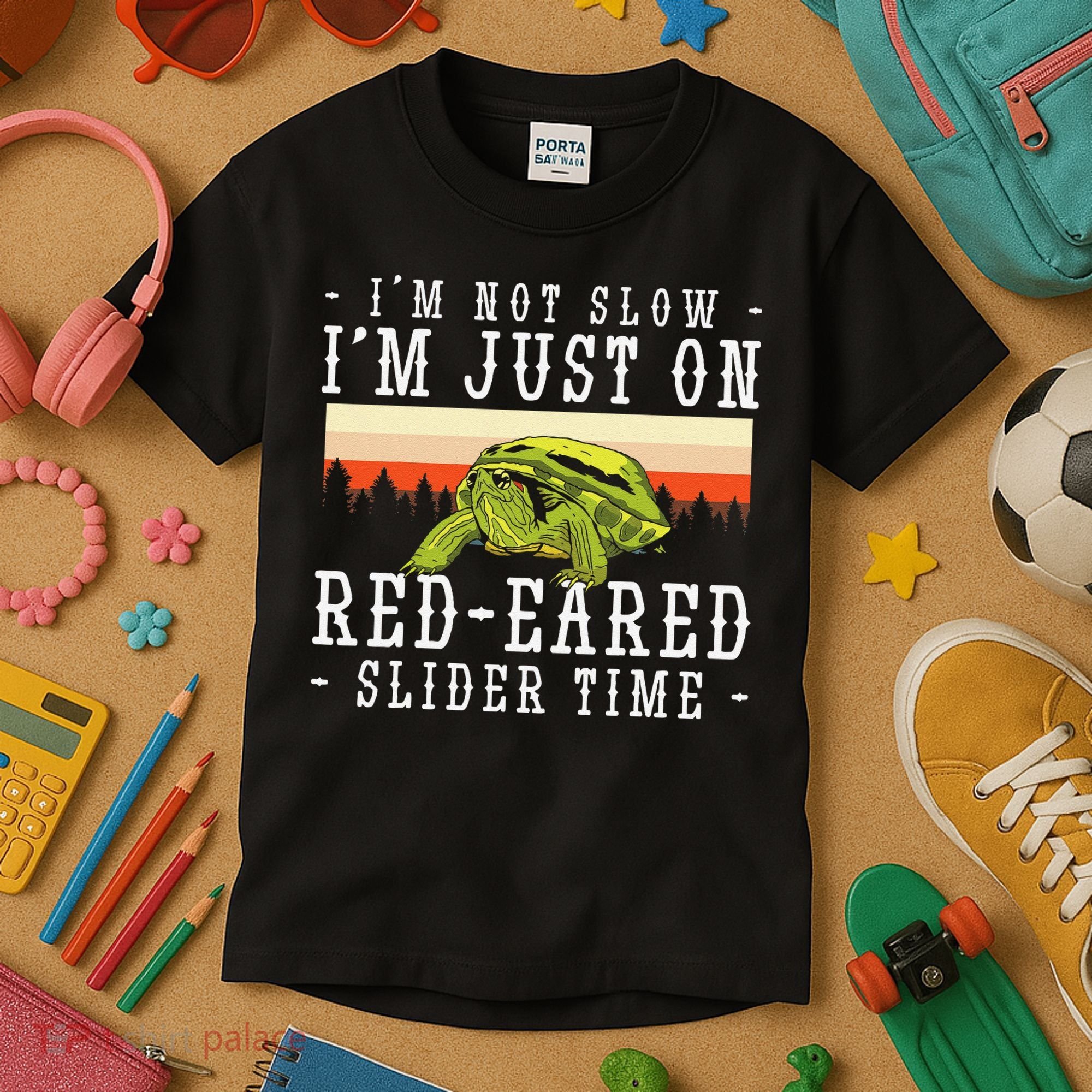 Red Eared Turtle Red Eared Funny Red Eared Slider Turtle Kids T-Shirt