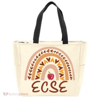 Rainbow Ecse Team Back To School Appreciation Fall Tote Bag
