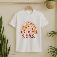 Rainbow Ecse Team Back To School Appreciation Fall T-Shirt thumb 2