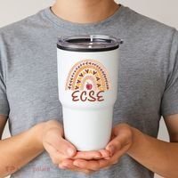 Rainbow Ecse Team Back To School Appreciation Fall Tumbler thumb 2