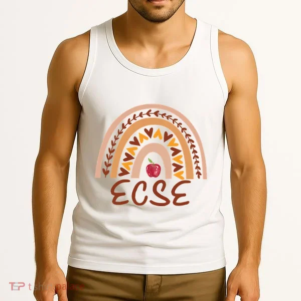 Rainbow Ecse Team Back To School Appreciation Fall Tank Top