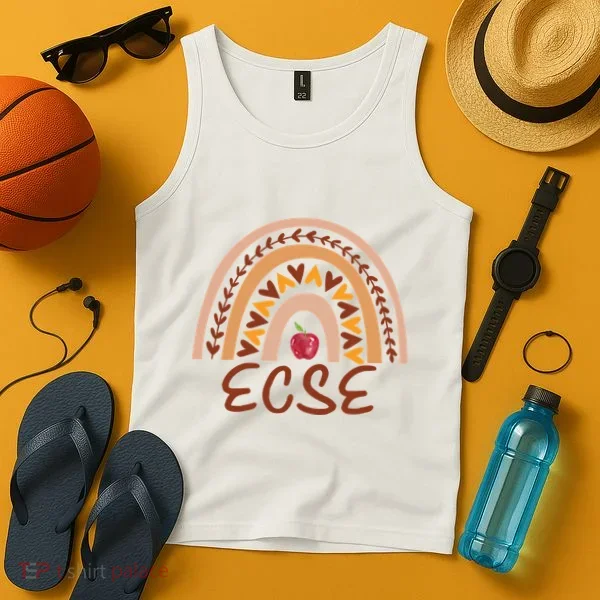 Rainbow Ecse Team Back To School Appreciation Fall Tank Top
