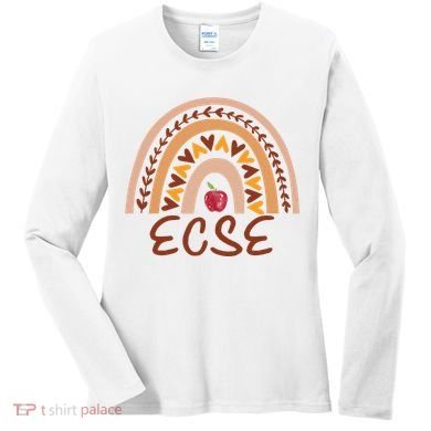 Rainbow Ecse Team Back To School Appreciation Fall Women's Long Sleeve Shirt