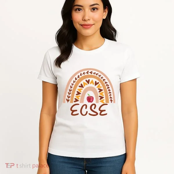Rainbow Ecse Team Back To School Appreciation Fall Women's T-Shirt