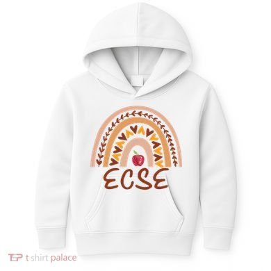 Rainbow Ecse Team Back To School Appreciation Fall Kids Hoodie