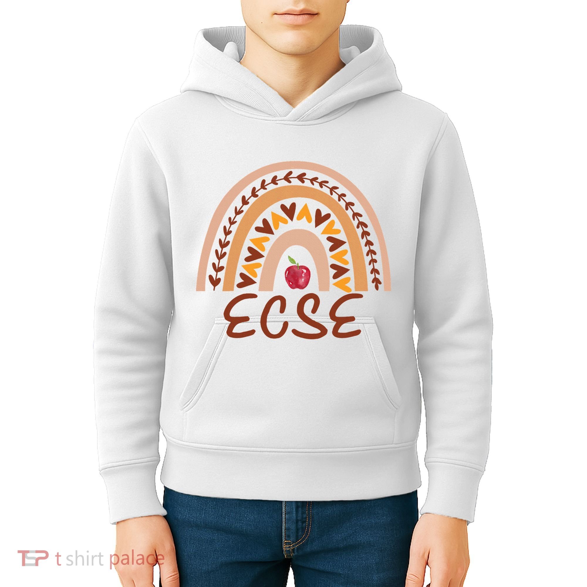 Rainbow Ecse Team Back To School Appreciation Fall Kids Hoodie