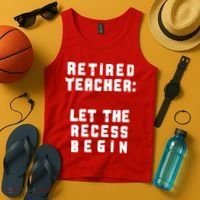 Retied Teacher Let The Recess Begin Tank Top thumb 4