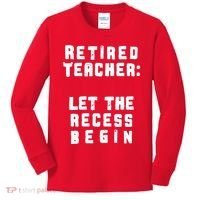 Retied Teacher Let The Recess Begin Kids Long Sleeve Shirt thumb 0