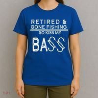Retired And Gone Fishing Kiss My Bass Funny T-Shirt thumb 4